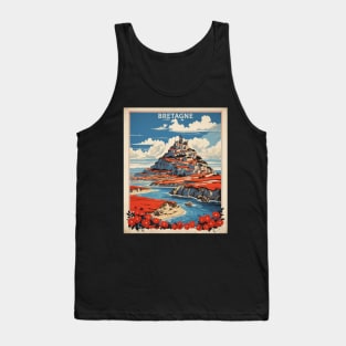 Bretagne France Vintage Poster Tourism Tank Top